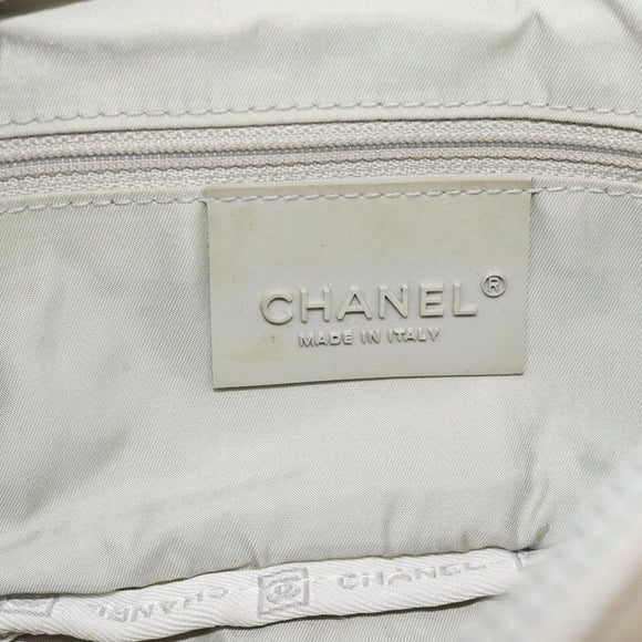 CHANEL Sports Line Chain Shoulder Bag Fur Gray Silver CC Auth 188719