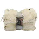 CHANEL Sports Line Chain Shoulder Bag Fur Gray Silver CC Auth 188719-13