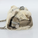 CHANEL Sports Line Chain Shoulder Bag Fur Gray Silver CC Auth 188719-3