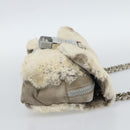 CHANEL Sports Line Chain Shoulder Bag Fur Gray Silver CC Auth 188719-4
