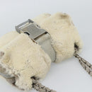 CHANEL Sports Line Chain Shoulder Bag Fur Gray Silver CC Auth 188719-6