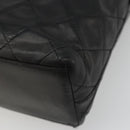 CHANEL Matelasse Chain Shoulder Bag Leather Black Gold CC Auth 188720-12