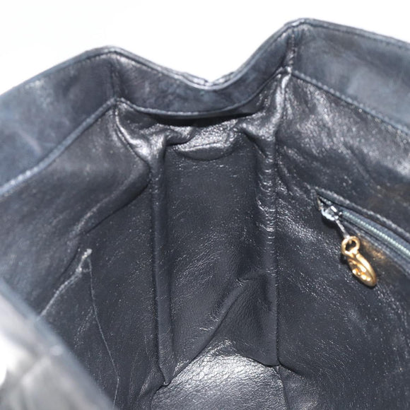 CHANEL Matelasse Chain Shoulder Bag Leather Black Gold CC Auth 188720