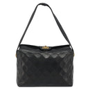 CHANEL Matelasse Chain Shoulder Bag Leather Black Gold CC Auth 188720-2