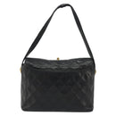 CHANEL Matelasse Chain Shoulder Bag Leather Black Gold CC Auth 188720-3