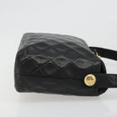 CHANEL Matelasse Chain Shoulder Bag Leather Black Gold CC Auth 188720-4