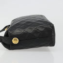 CHANEL Matelasse Chain Shoulder Bag Leather Black Gold CC Auth 188720-5