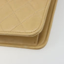 CHANEL Matelasse Chain Shoulder Bag Lamb Skin Beige Gold CC Auth 188721-8