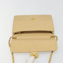 CHANEL Matelasse Chain Shoulder Bag Lamb Skin Beige Gold CC Auth 188721-9