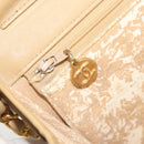 CHANEL Matelasse Chain Shoulder Bag Lamb Skin Beige Gold CC Auth 188721-21