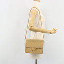 CHANEL Matelasse Chain Shoulder Bag Lamb Skin Beige Gold CC Auth 188721-22