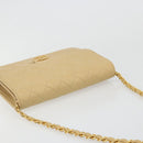 CHANEL Matelasse Chain Shoulder Bag Lamb Skin Beige Gold CC Auth 188721-6