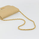 CHANEL Matelasse Chain Shoulder Bag Lamb Skin Beige Gold CC Auth 188721-7