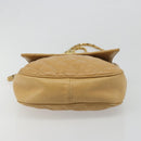 CHANEL Matelasse Chain Shoulder Bag Leather Beige Gold CC Auth 188722-5
