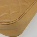 CHANEL Matelasse Chain Shoulder Bag Leather Beige Gold CC Auth 188722-15
