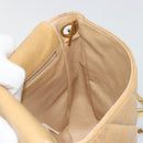 CHANEL Matelasse Chain Shoulder Bag Leather Beige Gold CC Auth 188722-22