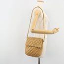 CHANEL Matelasse Chain Shoulder Bag Leather Beige Gold CC Auth 188722-26