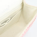 CHANEL Matelasse Chain Shoulder Bag Canvas Pink Silver CC Auth 188723V-20