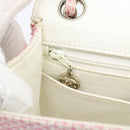 CHANEL Matelasse Chain Shoulder Bag Canvas Pink Silver CC Auth 188723V-22