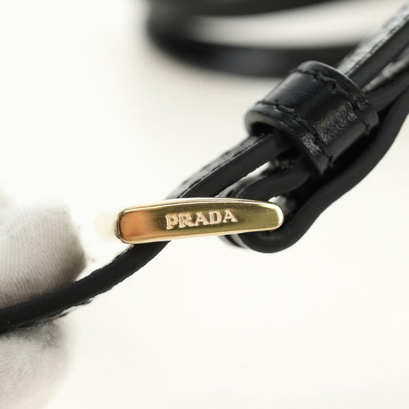 PRADA Bonnie Mini Hand Bag Leather 2way Black Gold Auth 188724SM