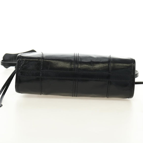 PRADA Bonnie Mini Hand Bag Leather 2way Black Gold Auth 188724SM