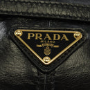 PRADA Bonnie Mini Hand Bag Leather 2way Black Gold Auth 188724SM-23