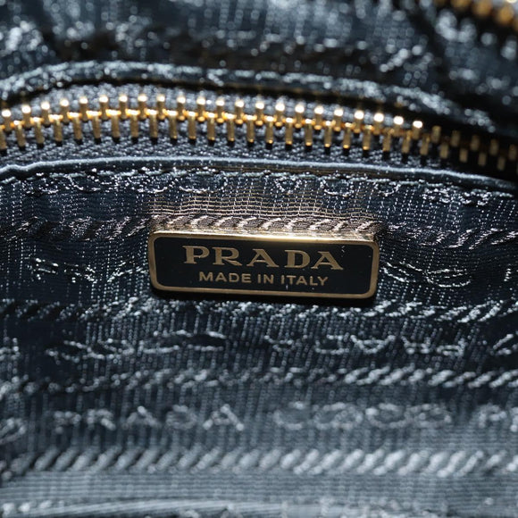 PRADA Bonnie Mini Hand Bag Leather 2way Black Gold Auth 188724SM