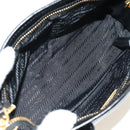 PRADA Bonnie Mini Hand Bag Leather 2way Black Gold Auth 188724SM-10