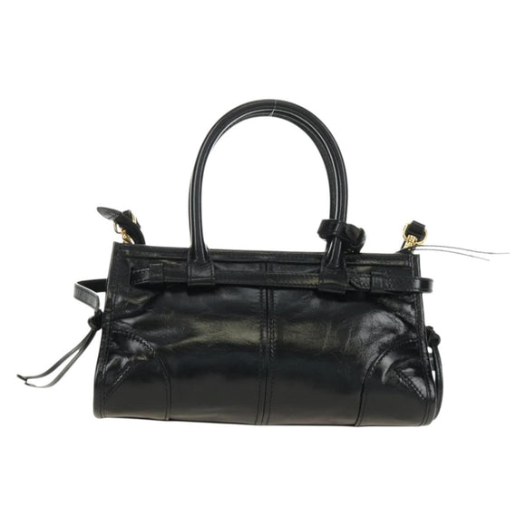 PRADA Bonnie Mini Hand Bag Leather 2way Black Gold Auth 188724SM