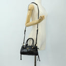 PRADA Bonnie Mini Hand Bag Leather 2way Black Gold Auth 188724SM-32