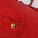 PRADA Ribbon Hand Bag Nylon Red Gold Auth 188725A-9