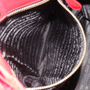 PRADA Ribbon Hand Bag Nylon Red Gold Auth 188725A-23