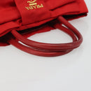 PRADA Ribbon Hand Bag Nylon Red Gold Auth 188725A-7