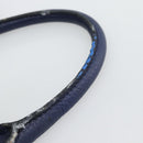 PRADA Hand Bag Vittero Dino Leather 2way Blue Gold Auth 188726-8