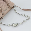 Miu Miu Matelasse Chain Shoulder Bag Leather 2way Pink Silver Auth 188727-9