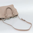 Miu Miu Matelasse Chain Shoulder Bag Leather 2way Pink Silver Auth 188727-10