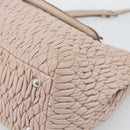 Miu Miu Matelasse Chain Shoulder Bag Leather 2way Pink Silver Auth 188727-17