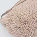 Miu Miu Matelasse Chain Shoulder Bag Leather 2way Pink Silver Auth 188727-18
