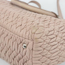 Miu Miu Matelasse Chain Shoulder Bag Leather 2way Pink Silver Auth 188727-19