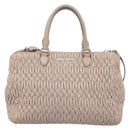 Miu Miu Matelasse Chain Shoulder Bag Leather 2way Pink Silver Auth 188727-13