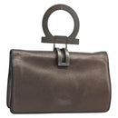 Salvatore Ferragamo Gancini Hand Bag Leather Gray Auth 188730A-1