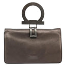 Salvatore Ferragamo Gancini Hand Bag Leather Gray Auth 188730A-13