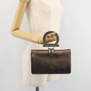Salvatore Ferragamo Gancini Hand Bag Leather Gray Auth 188730A-23