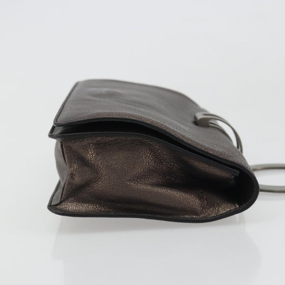 Salvatore Ferragamo Gancini Hand Bag Leather Gray Auth 188730A