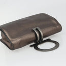 Salvatore Ferragamo Gancini Hand Bag Leather Gray Auth 188730A-6