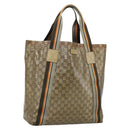GUCCI GG Crystal Tote Bag Coated Canvas Beige 189669 Auth 188731-1