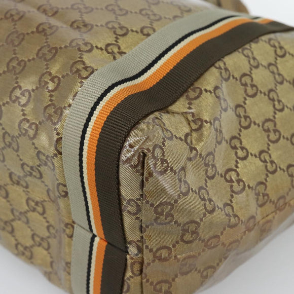 GUCCI GG Crystal Tote Bag Coated Canvas Beige 189669 Auth 188731