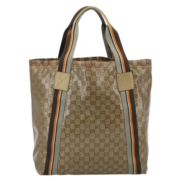 GUCCI GG Crystal Tote Bag Coated Canvas Beige 189669 Auth 188731