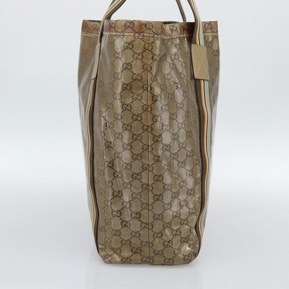 GUCCI GG Crystal Tote Bag Coated Canvas Beige 189669 Auth 188731