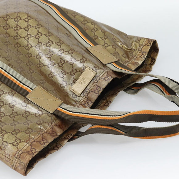 GUCCI GG Crystal Tote Bag Coated Canvas Beige 189669 Auth 188731